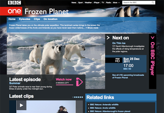 screenshot of website