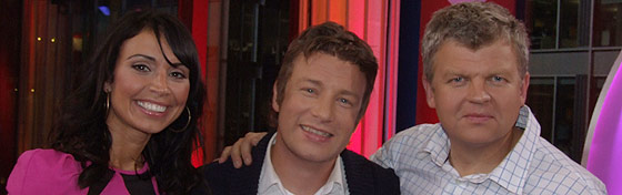 Adrian and Christine with Jamie Oliver