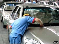 Çin'de bir otomobil fabrikası