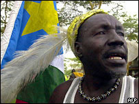 Simpatizante dos rebeldes sulistas comemora acordo de paz