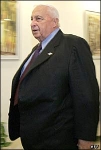 آريل شارون، ساعاتی پيش از سکته خفيف مغزی