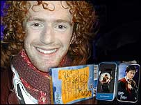 Chris Rankin with Harry Potter prizes