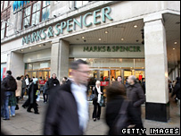 Shoppers outside Marks and Spencer