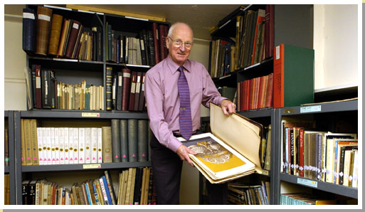 Photograph of Robert Biggin in Stoddard's Archive in Kilmarnock 2004