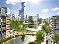 An artist's view of London Olympic Village
