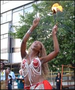The bellydancer at the BBC party