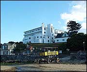 Hotel and sea tractor
