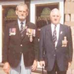 Harold Limeburner and friend with full regalia of medals -- he is wearing his medals are on his left and his brother Jack's medals on his right. Harold Limeburner and friend with full regalia of medals -- he is wearing his medals are on his left and his brother Jack's medals on his right.
