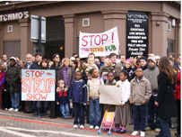 Campaigners protest outside Satchmo's 