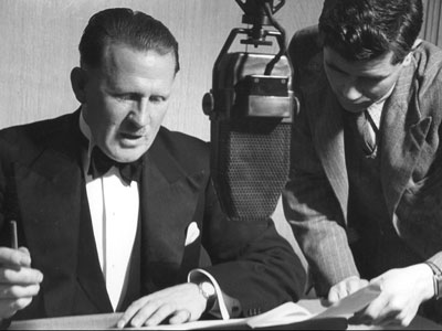 Stuart Hibberd reads the news at the BBC with editor Michael Balkwill