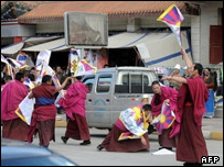 تظاهرات راهبان بودایی در تبت