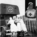 Red Cross Girls Pushing!! Insert. Phoebe Anne Phillips. Circa 1940.