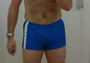 Wearing Tight Swimming Trunks