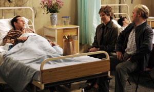 (L-R) Ben Miller, unknown actress and Alexander Armstrong