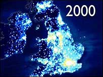 Map of light pollution
