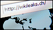 The homepage of Wikileaks.ch with a picture of its founder Julian Assange