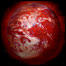 Planet Earth as seen from space through a red filter