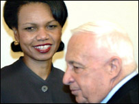 کاندوليزا رايس و آريل شارون