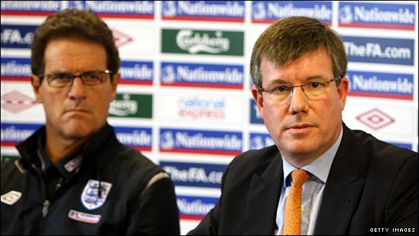 Fabio Capello and FA chief executive Ian Watmore