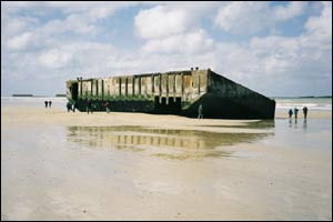 Mulberry Harbour memorial by Carl Gerrard.