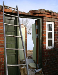 Detail from Jette Ellgaard's video projection Homecoming