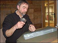 Brian Ansell working on the sceptre