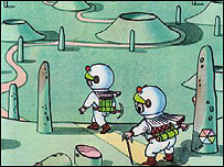 Neználek na Měsíci jako vesmírný turista