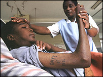 A man dying of AIDS in Zambia