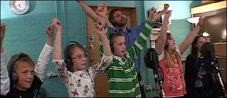 Jon with Elmsett Primary School pupils