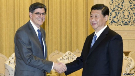 习近平在北京会晤美国财长雅各布·卢(19/03/2013)
