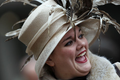A racegoer at Cheltenham on Ladies' Day (GETTY IMAGES)