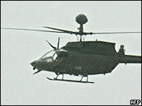 O helicóptero participava de patrulha aérea