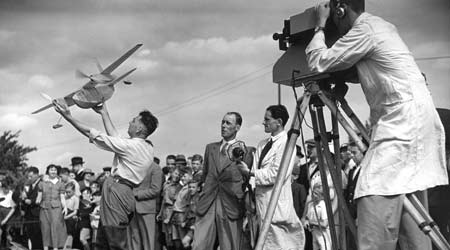 Model aeroplanes BBC outside broadcast 1937