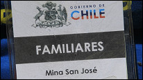 Credencial de los familiares de los mineros atrapados.