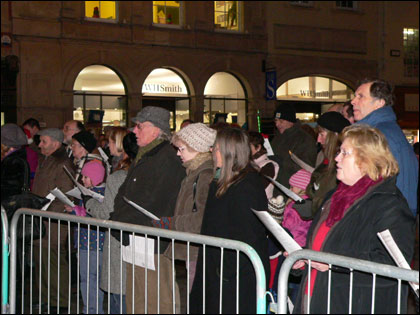 Carol singing in Hereford