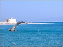 The water leg of the triathlon