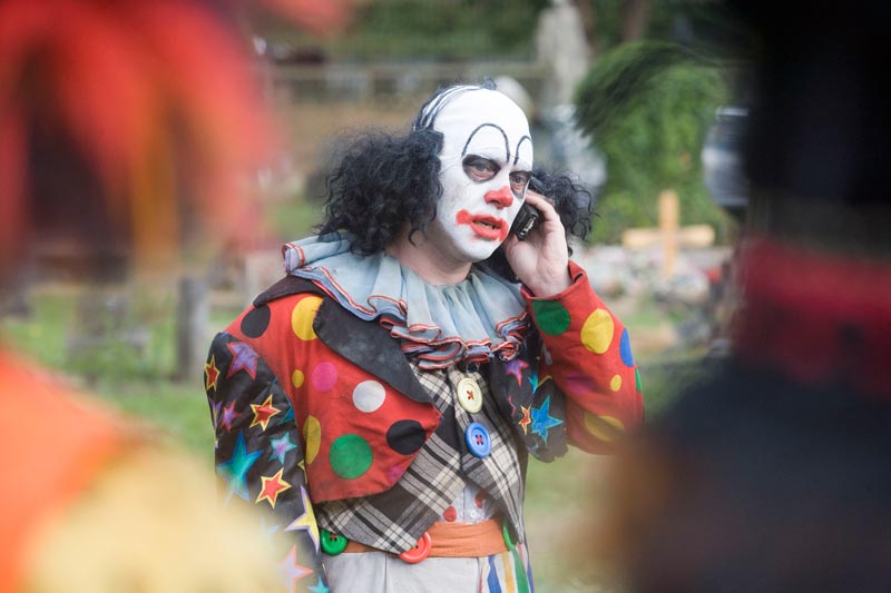 Mr Jelly on his mobile phone