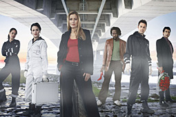 Jude Whiley (Lenora Crichlow), Dr George Austen (Lyndsey Marshal), Kay Rousseau (Louise Lombard), Dr Clive Morrell (Shaun Parkes), Matt Costello (Danny Dyer) and Miles Trueman (Ace Bhatti) investigate the Kiss Of Death