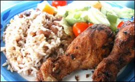 Chicken, Rice and Peas.