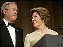 صدر جارج بش اور خاتون اول لارا بش