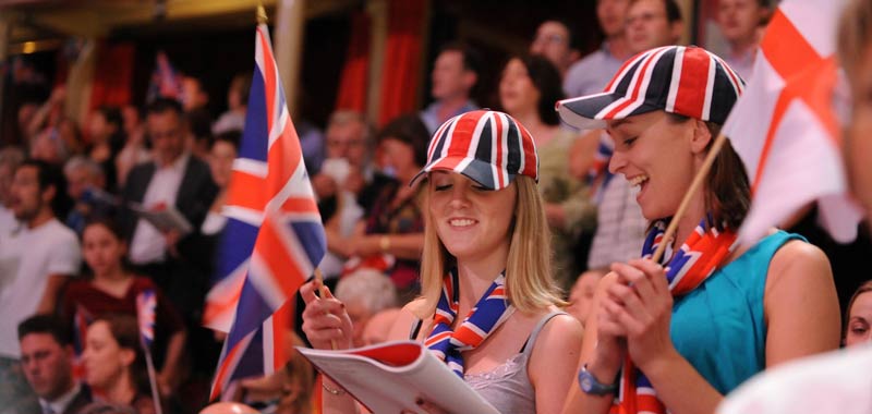 Flag waving at The Last Night