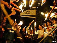 Demonstrující osadníci