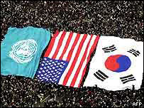 Protiamerický protest v Jižná Koreji