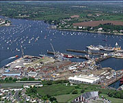 Aerial picture of Falmouth harbour