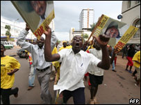Museveni taraftarlarının kutlamaları