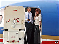 Barack Obama ao chegar em St. Louis