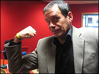 Dave Bartram wearing a Ruby Rainbow wristband