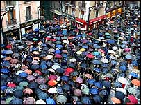 Manifestação em Madri