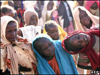 Crianças em campo de refugiados em Niala