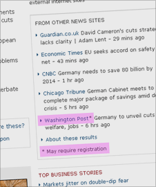 Screenshot of Newstracker